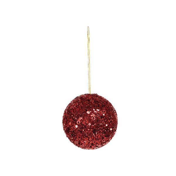 Red Glitter Bauble (Dia10cm) Tree Decorations - Lost Land Interiors