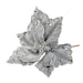 Silver Velvet Poinsettia with Glitter Edge (Dia24cm) - Lost Land Interiors