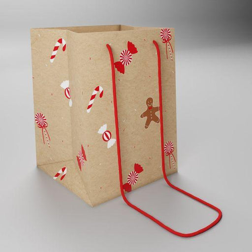 Christmas Candycane Hand Tie Bag (19x25cm) – Festive Gift and Craft Bag - Lost Land Interiors