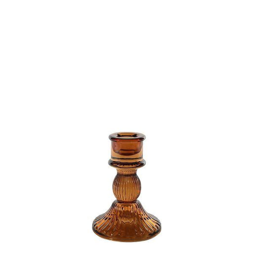 Paloma Candlestick - Mocha Glass (10.5cm) | Create a Tranquil Home Atmosphere - Lost Land Interiors
