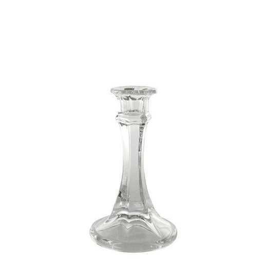 Genevive Candlestick - Clear Glass (15cm) - Lost Land Interiors