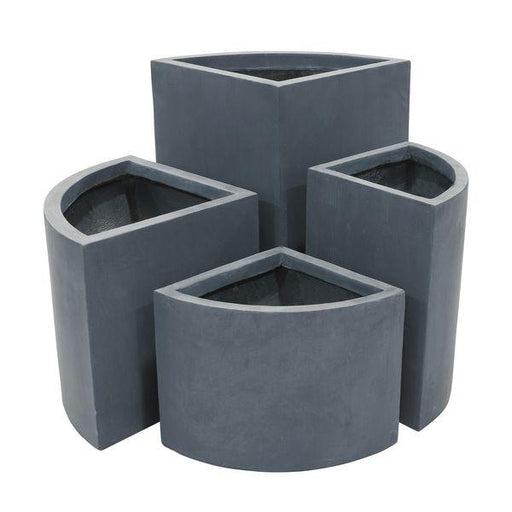 Set of 2 Grey Hortus Abstract Planters Planters Outdoor Planters - Free UK Delivery - Lost Land Interiors