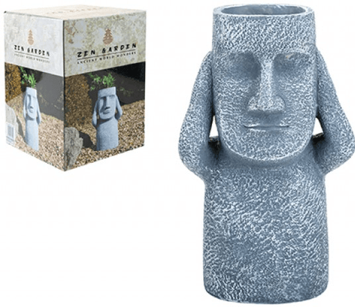 Easter Island Hear No Evil Sculpture Outdoor Planter - Lost Land Interiors