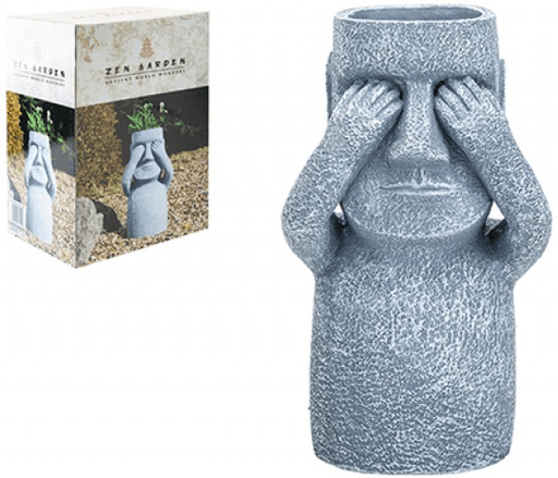 Easter Island See No Evil Sculpture - Outdoor Planter - Lost Land Interiors