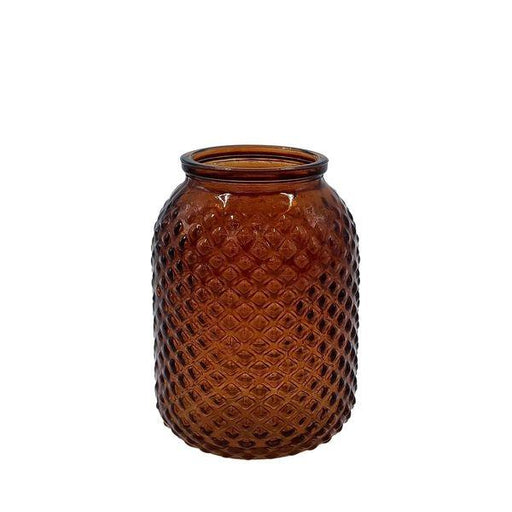 Premium Glass Brown Honey Lola Vase (12cm x 8.5cm) - Elegant Decor Accent for Weddings and Home Styling - Lost Land Interiors