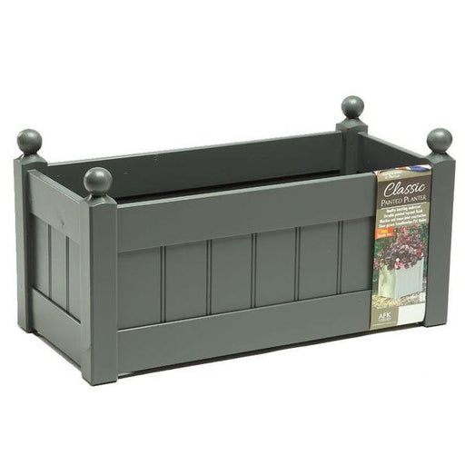 AFK Classic Wooden Painted Trough - Charcoal (66cm) Outdoor Planter - Lost Land Interiors