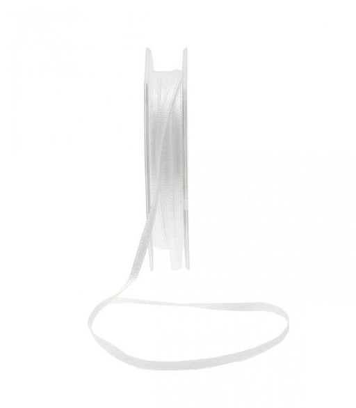 White Satin Ribbon 3mm x 50m Thin Ribbons - Lost Land Interiors
