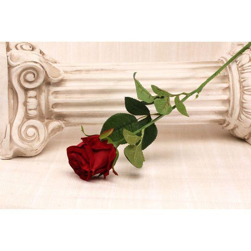 Velvet Single Rose Red 55cm Artificial Roses - Lost Land Interiors