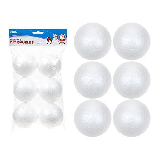 Pack Of 6 6.6cm Polyfoam Diy Baubles - Lost Land Interiors