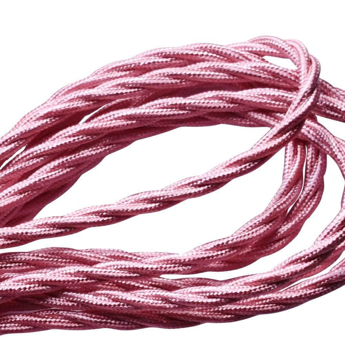 5m Shiny Pink 2 Core Twisted Electric Fabric 0.75mm Cable~1754 - Lost Land Interiors