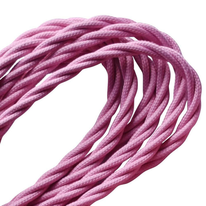 5m Baby Pink 2 Core Twisted Electric Fabric 0.75mm Cable~1757 - Lost Land Interiors