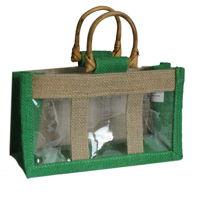Three Jar Jute Gift Bag - Green - Lost Land Interiors