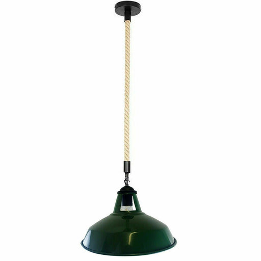 Industrial Vintage Metal Shade Chandelier Retro Ceiling Lamp Green Shade Pendant Light~3885 - Lost Land Interiors