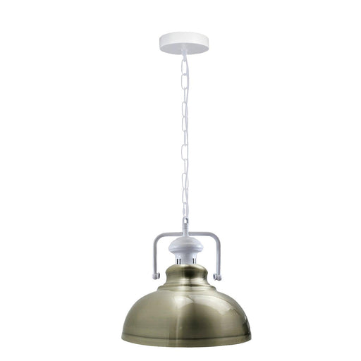 Industrial vintage Retro Indoor Hanging Ceiling Metal Green Brass Pendant Light E27 UK Holder~3843 - Lost Land Interiors