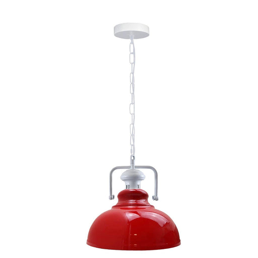 Industrial vintage Retro Indoor Hanging Ceiling Metal Red Pendant Light E27 UK Holder~3838 - Lost Land Interiors