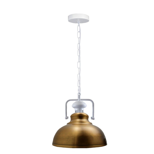 Industrial vintage Retro Indoor Hanging Ceiling Metal Yellow Brass Pendant Light E27 UK Holder~3834 - Lost Land Interiors