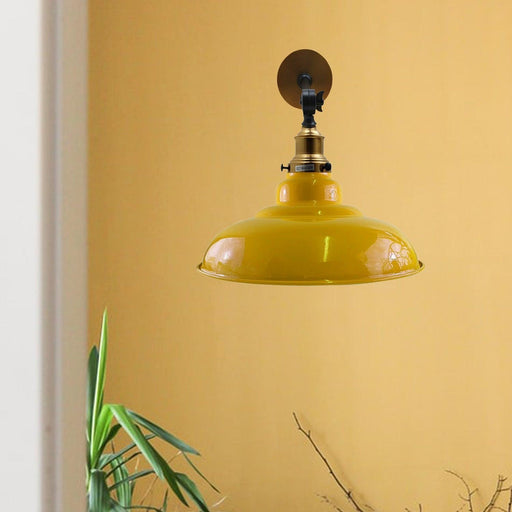Yellow Shade With Adjustable Curvy Swing Arm Wall Light Fixture Loft Style Industrial Wall Sconce~3467 - Lost Land Interiors