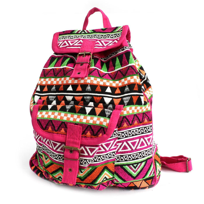 Jacquard Bag - Pink Backpack - Lost Land Interiors