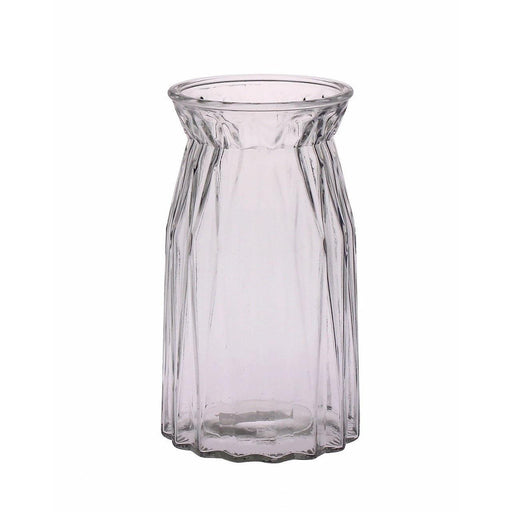 20cm Ribbed Vanity Vase Glass Vase - Lost Land Interiors