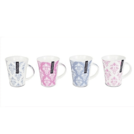 12oz New Bone China Patterned Mugs (Assorted Colours) - Lost Land Interiors