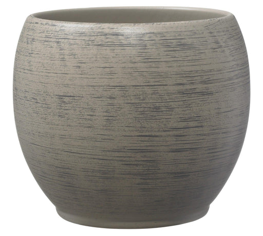 Brown Alberta Wood Optics Ceramic Pot (22cm) - Lost Land Interiors