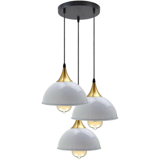 White 3 Way Vintage Industrial Metal Lampshade Modern Hanging Retro Ceiling Pendant Lights~3518 - Lost Land Interiors