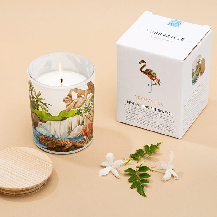 Save The Planet Scented Soy Wax Candle: Revitalising Freshwater - Lost Land Interiors