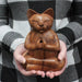 Wooden Carved Incense Burners - Lrg Yoga Cat - Lost Land Interiors
