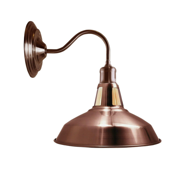 Copper Wall Light 30 cm Barn Slotted Shade Modern Style High Polished Wall Sconce~3627 - Lost Land Interiors