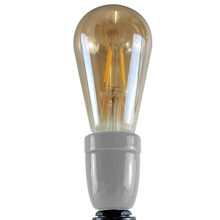 Vintage Industrial E27 Holder White Ceiling Light Fitting Flush Pipe Vintage Lighting~3620 - Lost Land Interiors