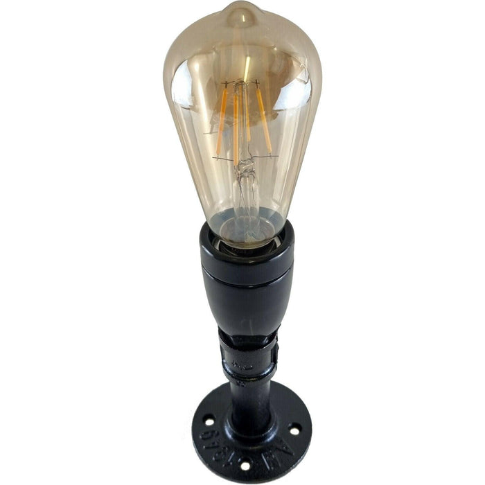 Vintage Industrial E27 Holder Black Ceiling Light Fitting Flush Pipe Vintage Lighting~3619 - Lost Land Interiors