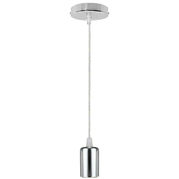Vintage E27 Fitting Suspension Light Base Chrome Lamp Holder Ceiling Pendant Lights~3637 - Lost Land Interiors
