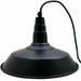 Industrial Vintage New Pendant Ceiling Light 36cm Bowl Shade Black E27Uk Holder~3723 - Lost Land Interiors