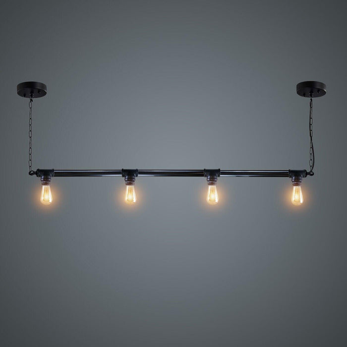 Industrial Vintage Downlight Hanging Ceiling Pendant 4way Black Pipe Lamp~3719 - Lost Land Interiors