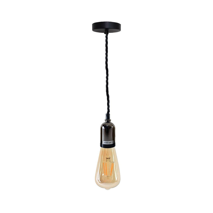 Modern Pendant Light Fabric Wire Black Ceiling Rose E27 Suspension Light Lamp Holder~3683 - Lost Land Interiors