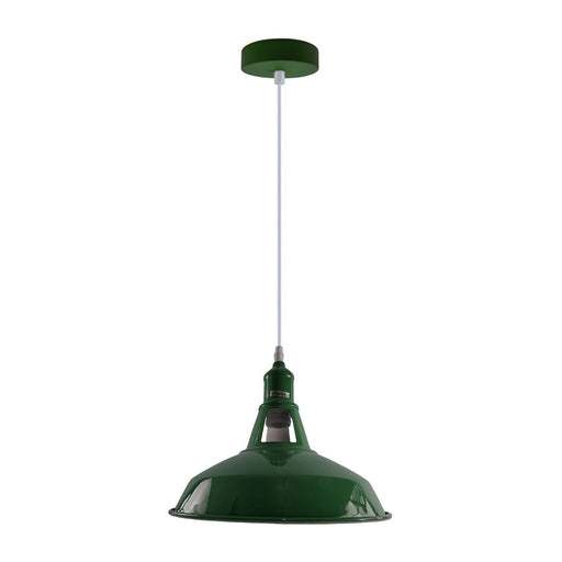 Industrial Vintage Modern Metal Retro  E27 Ceiling Green Barn Slotted Pendant Shade~3739 - Lost Land Interiors
