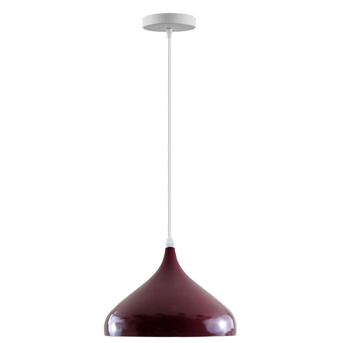 Industrial Vintage Modern Metal Retro  E27 Ceiling Burgundy Mosque Pendant Shade~3735 - Lost Land Interiors
