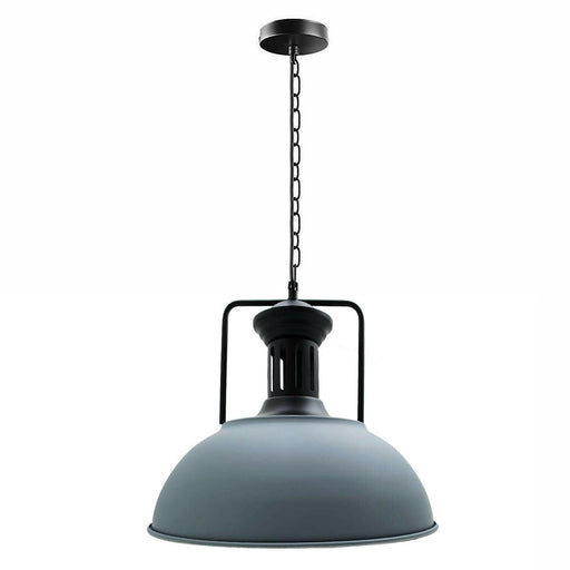 Industrial vintage Metal  Adjustable Hanging ceiling Grey Lampshades E27Uk holder~3807 - Lost Land Interiors