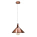 Industrial Vintage single ceiling Pendant Lighting Metal cone Copper Lampshade E27 UK Holder~3815 - Lost Land Interiors