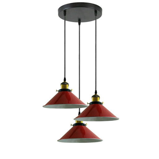 Industrial Vintage Metal Pendant Light Shade Chandelier Retro Ceiling Red LampShade~3866 - Lost Land Interiors
