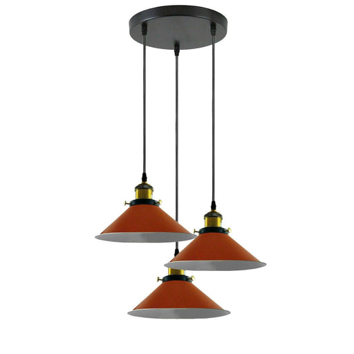 Industrial Vintage Metal Pendant Light Shade Chandelier Retro Ceiling Orange LampShade~3865 - Lost Land Interiors