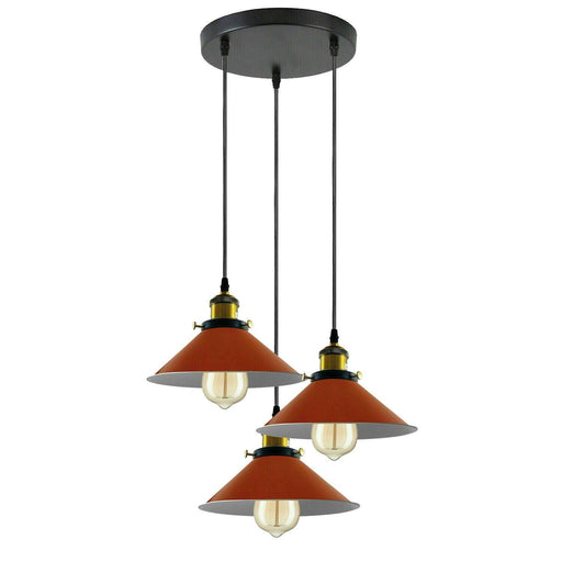 Industrial Vintage Metal Pendant Light Shade Chandelier Retro Ceiling Orange LampShade~3865 - Lost Land Interiors