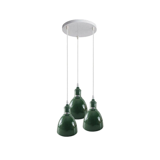 Industrial Modern Retro 3-way cluster Green Ceiling Pendant Light with E27 Base~3908 - Lost Land Interiors