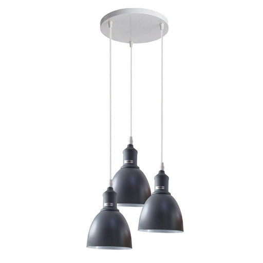 Industrial Modern Retro 3-way cluster Grey Ceiling Pendant Light with E27 Base~3907 - Lost Land Interiors