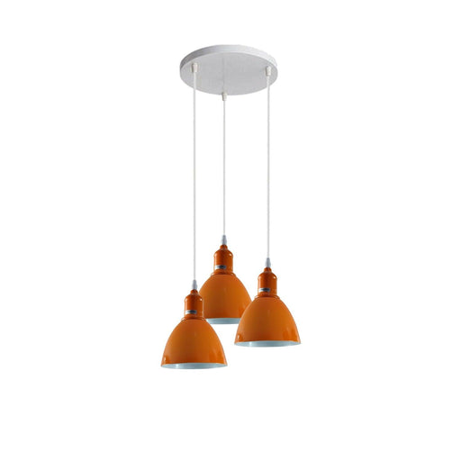 Industrial Modern Retro 3-way cluster Orange Ceiling Pendant Light with E27 Base~3905 - Lost Land Interiors