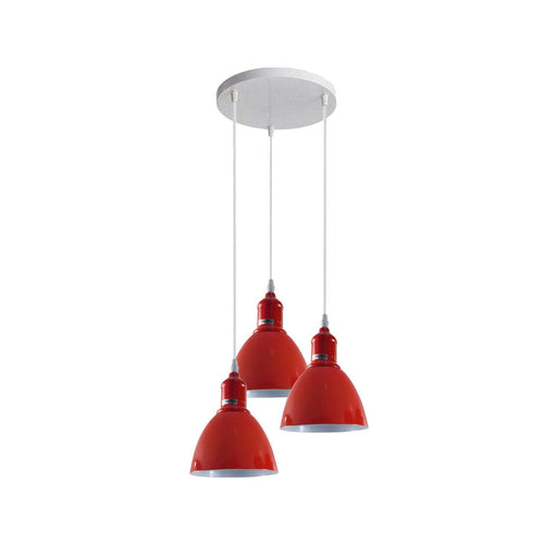 Industrial Modern Retro 3-way cluster Red Ceiling Pendant Light with E27 Base~3904 - Lost Land Interiors