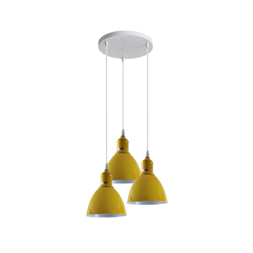 Industrial Modern Retro 3-way cluster Yellow Ceiling Pendant Light with E27 Base~3903 - Lost Land Interiors
