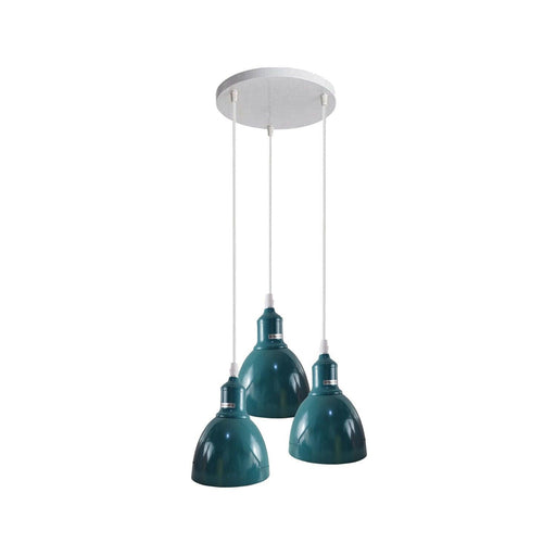 Industrial Modern Retro 3-way cluster Cyan Blue Ceiling Pendant Light with E27 Base~3901 - Lost Land Interiors