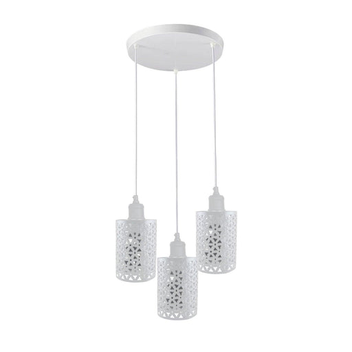 Industrial Vintage Retro 3 way White pendant light Round ceiling base~3950 - Lost Land Interiors