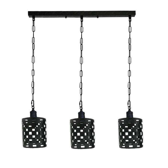 Industrial Vintage Retro Drum Cylinder shape Various colours Metal Ceiling 3 way rectangle Pendant cage Lights E27~4001 - Lost Land Interiors